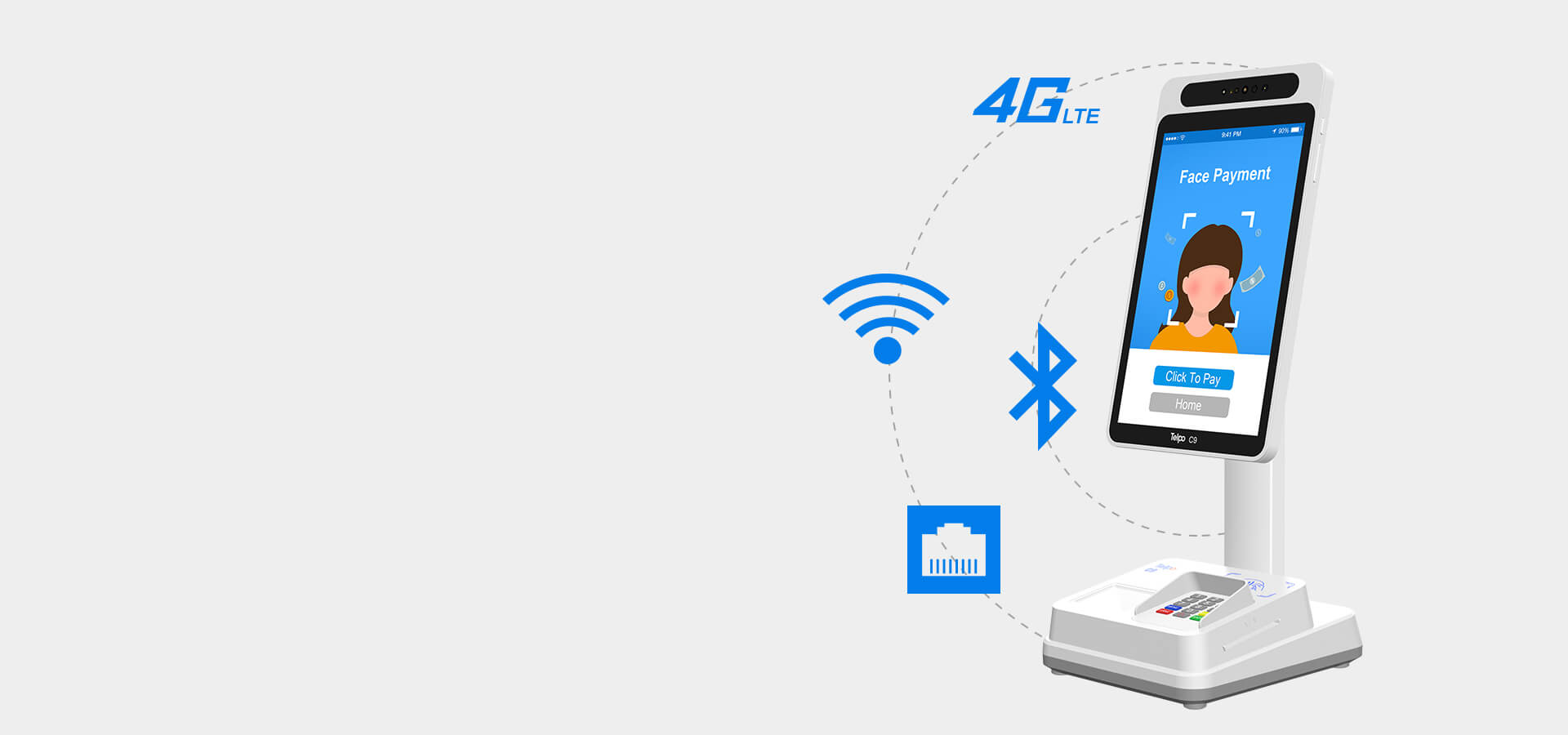 Telpo C9 touchscreen facial Payment terminal machine retail 